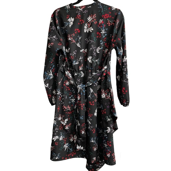JOE FRESH Women’s Long Sleeve High Neck Multi Coloured Waist Belt Tie Dress (M) - Picture 2 of 12